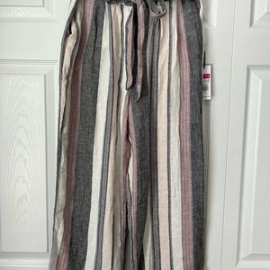 Dex striped linen cropped pant